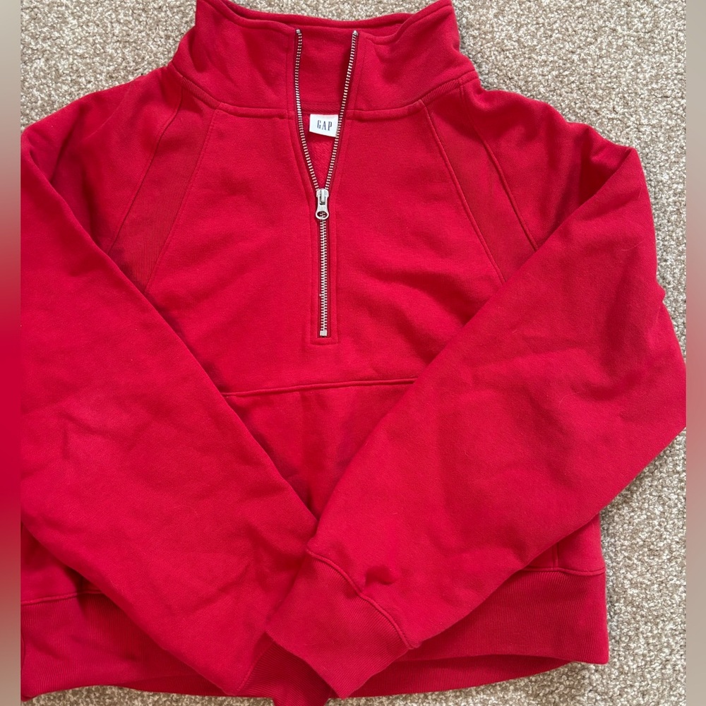 Gap women’s cropped quarter zip sweatshirt
